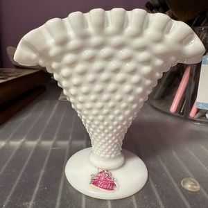 Fenton milk glass vase
